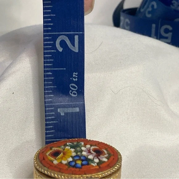 Vintage Italian, Micro Mosaic Pill/Trinket Box In A Floral Pattern - Picture 11 of 11